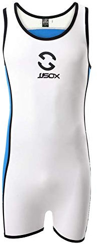 CSMARTE Herren Jockstrap Gymnastikanzug Unterwäsche Jumpsuits Wrestling Singlet Bodysuit Bademode Weiß, M, weiß