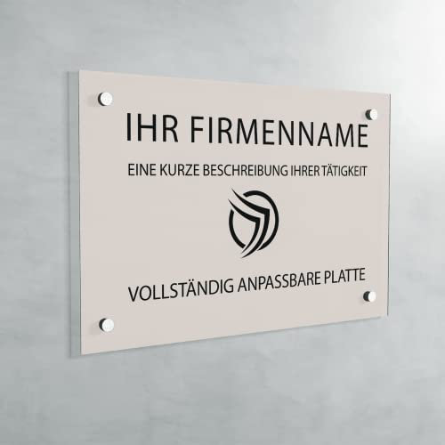 Praxisschild aus PVC - Graviertes Berufsschild zur Anpassung - Individuelle Größe (Beige)