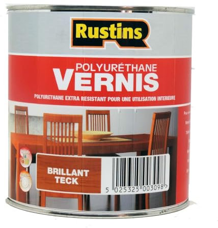 Rustin's - Vernice lucida poliuretanica per legno interno, teak, 250 ml (POGT250FR)