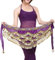 Bauchtanz-Schal für Damen, orientalischer Tanz, Schal, Rock, Hüftgürtel mit 271 Münzen, Pailletten, Zp142 Violett, One size