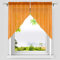 HeichkelL Voile Scheibengardine 2-Teilige Kleinfenster Gardine mit Tunnelzug Bogen Kurzstores Küchengardinen leichte Qualität Orange BxH 71x91 cm (Jedes Stück)