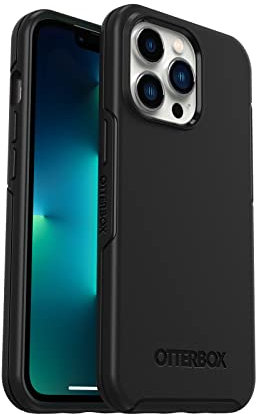 OtterBox Symmetry Hülle für iPhone 13 Pro, sturzsicher, schützende dünne Hülle, 3X getestet nach Militärstandard, antimikrobieller Schutz, Schwarz