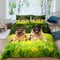 Homemissing 3D Hund Bettbezug Set Niedlicher Deutscher Schäferhund Bettwäsche Set 135x200cm für Kinder Jungen Zweige Gras Betten Set Paar Haustier Welpe Hund Design mit 1 Kissenbezug 2St