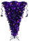 COSTWAY Arbre de Noël Artificiel Noir et Inversé de 180 cm, Arbre d'halloween Lumineux, avec 270 Lumières LED Violettes et Décorations, pour Maison, Bureau, Ecole etc.