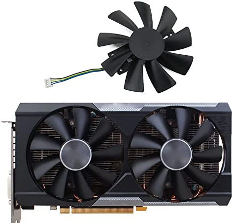 Dotodo GPU-Lüfter für Sapphire R9 380/380X 2/4G, 100x100x15 mm, 4-polig, 12 V, 0,45 A, Desktop, Schwarz, 1 Stück