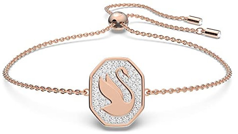Swarovski Signum Armband, Weißes und Rosé Vergoldetes Damenarmband mit Strahlenden Swarovski Kristallen