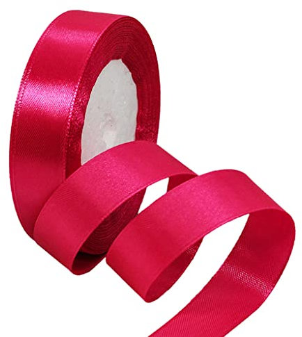 22m Satinband Geschenkband Hot Pink 20mm Breit,Seidenband Hot Pink Schleifenband Satin Dekoband Geschenkverpackung Deko Band Stoffband für Halloween Weihnachten Hochzeit Taufe Geburtstag DIY-Handwerk