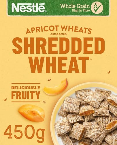 Nestlé Cereals - Shredded Wheat Breakfast Cereal - Bitesize Apricot Wholegrain Biscuits, High Fibre, Vegan - 450g