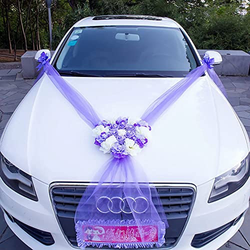 Autoschmuck Hochzeit Dekoration Autoschmuck Hochzeit Car Auto Wedding Deko Blumen Wedding Romantische Rose Deko passend für alle Automodelle Hochzeit Party Kirche Hochzeit Car Auto Wedding Deko