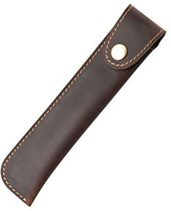 Gogogmee Astuccio Per Penne in Pelle Naturale Fatto Mano Portapenne Elegante Con Chiusura Bottone Per Penna Stilografica Penna Sfera e Matita Colore Caffè
