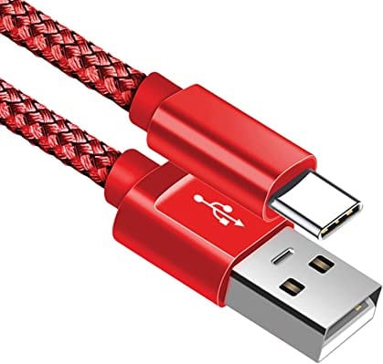 Cavo di ricarica USB C, 3 A, ricarica rapida, tipo C, cavo di ricarica veloce intrecciato per Samsung Galaxy S22 S21 S20 S10 S9 A12 A32 A50 A70, Huawei, Sony, Oppo, Google Pixel (3 metri)