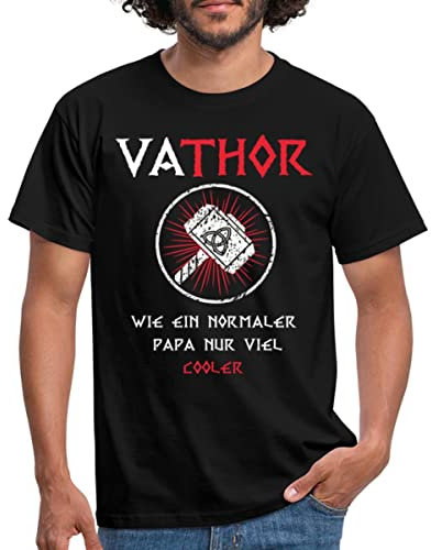 Spreadshirt Vathor Fathor Thor Hammer Männer T-Shirt, L, Schwarz