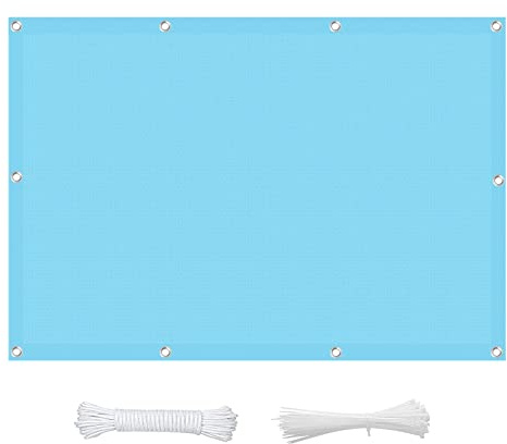 Sunscreen Awning 2.5 x 3 m Permeable and breathable 95% UV Block Outdoor Breathable Awning With 1 × 5 m Free Ropes For Outdoor Patio Party, Sky Blue