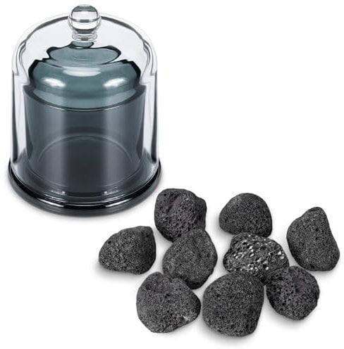 Navaris Stein Aroma Diffuser kabellos - Diffusor für ätherische Öle - Duft Öl Diffuser mit angenehmen Duft für bis zu 2 Tage - Lava Stein