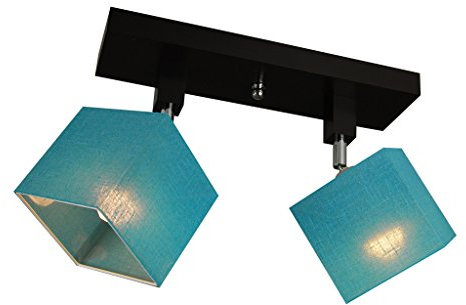 alfalux Deckenlampe LLS21TUDPR dreh- und schwenkbar Deckenstrahler Deckenleuchte Leuchte 2-flammig Holz Kinderzimmer Wohnzimmer Lampe LED-geeignet (TÜRKIS)
