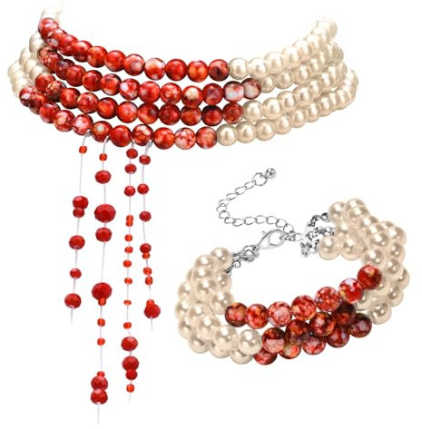 VNOX Halloween Deko Gruselig für Damen : Halloween Party Ketten Halloween Kostüm Damen Halloween Kostüm Halloween Schmuck Gothic Schmuck Damen Halloween Kostüme,2 Pcs