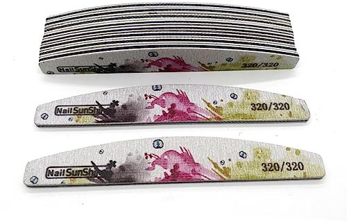 5 uds./lote de limas de esmalte de uñas profesionales 80 100 150 180 240 320, tablero de esmeril de grano para moldear, pulir y pulir las uñas, accesorio-5 uds., negro 320 320