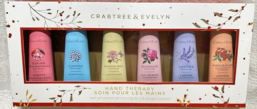 Crabtree & Evelyn Handtherapie, 6er-Pack (je 25,5 g) (Summer Hill, La Source, Lavendel, Granatapfel, Birne und rosa Magnolie und Rosenwasser)