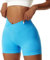 Coswind Sport Leggings Damen Kurze Booty Scrunch Gym Shorts Yoga V Cross Push Up Radlerhose Sexy Blickdicht Blau M