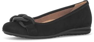 Gabor Damen Klassische Ballerinas, Frauen Flats,Moderate Mehrweite (G),klassisch elegant,Ballerinen,Halbschuhe,schwarz (Uni),38.5 EU / 5.5 UK