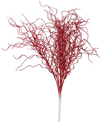 Xnferty Pezzi Rami di Riempimento per Alberi Ricci Alti, 20.87IN Glitter Albero di Natale Scegli Rametti e Steli di Albero di Natale Decor Bastoncini Artificiali Rami di Salici Ciuffi Stelo(Rosso)