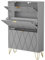 UEV Schuhschrank mit 2 Klappen, 80 x 24 x 120 cm für 16 Paar Schuhe mit 1 Schubladen, Schuhschrank Grau, Schuhkipper Schmal, Schrank Flur Schuhkommode im Flur, Platzsparend