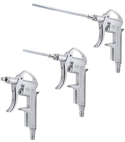 BenBow DG10 Druckluftpistole Luftpistole mit 3 Düsen & Schnellkupplung 3X - Robuste Hochdruck Ausblaspistole für Effiziente Reinigung, Druckluft Zubehör für Industrielle Anwendungen