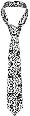 IQOPPEDR Herren-Krawatte mit schwarzen und weißen Punkten, lässige Krawatte, bedruckt, geeignet für Hochzeit, Bankett, Arbeit, Meeting, Schwarz & Weiß Big Dot, Einheitsgröße