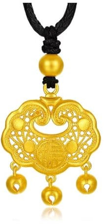 Sopodbacker Necklace Pendant Chain Men Women Jewelleryblessing Word Peace Lock Longevity Lock Necklace Neck Chain Sweater Chain