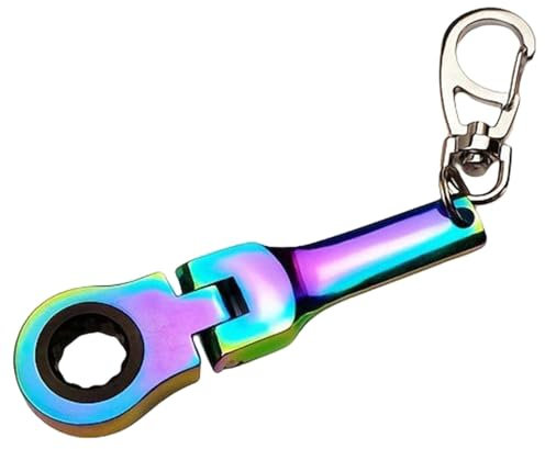 Lyricalist Ratchet End Keyring, Ratchet Wrench Key Ring - Wrench with 10mm Ratchet Wrench Key Ring | Key Ring, Socket Wrench, Mechanical Workshop Accessory