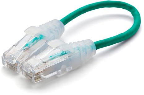 TRUECABLE Cat6 Component Rated Patch Cable, Unshielded (U/UTP), 6in, Green, 28AWG Solid Copper, Snagless 10G High-Speed Ethernet Cable, PoE++ 4PPoE 100W, UL Listed, RoHS-3, 1 Pack