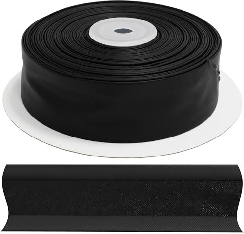 AERZETIX - C77456 - Rolle gefaltetes Schrägband zum Nähen 10 Meter x 30 mm - 5% Lycra und 95% Polyester - Farbe Schwarz