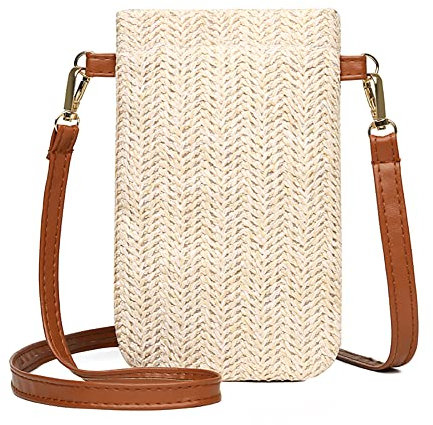 WMFASBAG Mode Frauen Mini Stroh Messenger Taschen Einfache Hand Gewebte Sommer Strand Schulter Tasche Elegante Telefon Brieftasche