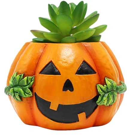 Eoixuqba Macetero de Halloween, maceta de resina para cactus, decoración de mesa de Halloween, maceta creativa, caja de dulces para decoración de jardín