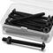 (5 Set) Combinazione di Viti e Dadi a Brugola M8 x 70 mm, Acciaio Inossidabile 304 Ossido Nero, Viti a Testa Bombata, Bulloni Flangiati, Viti Flangiate