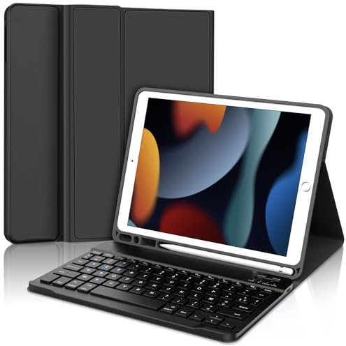 WINCHKING Clavier pour iPad 9 ème - Coque Clavier pour iPad 10,2 Pouces (9ème 2021 / 8ème 2020 / 7ème 2019), AZERTY