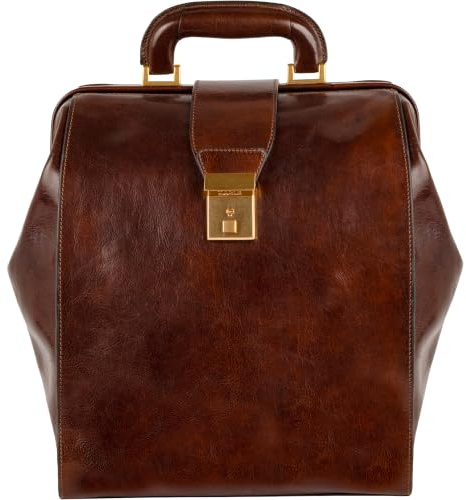 Time Resistance Herren Rucksack aus Leder - Handgefertigt in Italien - 100% Lederrucksack - Vintage Rucksack Damen und Herren