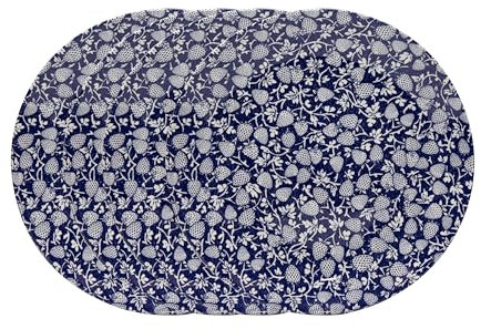 Wade WA967045BLU Eton Set of 4 Dinner Plates with Blue Strawberry Design, Crafted from Earthenware, UK Designed Heritage Dinnerware, Made in Stoke-on-Trent, 28cm, Blue