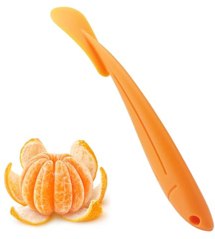 APOMOONS Orangenschäler 1 Stück, Apfelsinenschäler Kunststoff Schäler Orange, Langgriff Mandarinenschäler für Zitronen, Orangen (18x2.5CM)