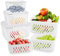 3 Recipientes Herméticos para Alimentos - Tuppers de Plástico - Organizadores de Nevera, 3.3L+1.75L+0.85L, Doble Capa, 3 Cestas Escurridoras + 3 Tuppers Herméticos, PP, Aptos para Microondas y Nevera