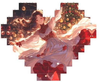 Nussknacker für Damen, Ballett, Weihnachten, Tanz, Baustein-Puzzle, herzförmig, personalisiertes Geschenk für Männer und Frauen