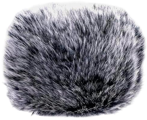 CREATCABIN Fluffy Microphone Cover Furry Mic Microphone Furry Windscreen Muff Soft Pop Filter and Windscreen for Karaoke, Studio, and Broadcasting Fits Most Standard Microphones 4.53x3.35inch Black