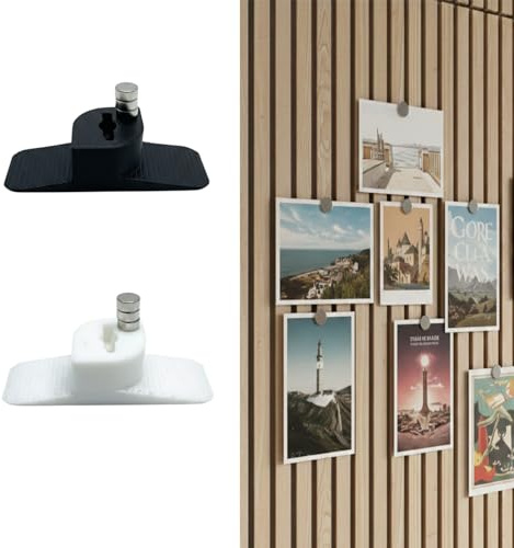 6er SET MAGNET Haken für AKUSTIK WANDPANEEL - 2 Farben, smartes Design, universell einsetzbar, Wood Panel, Zubehör, Akustikpanele, Akustikpaneel, Holzleisten (Schwarz, 13mm - klein)