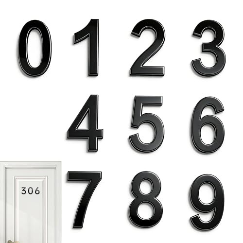 Hayaww Selbstklebende Nummer Hausnummer für den Außenbereich selbstklebende Türnummer aus acryl Hausnummernschild und Briefkastennummer Wohnungs­nummerierung Hausadressnummer Hotelnummer (B)