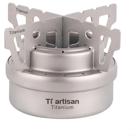 Ultralight Titanium Stove with Rack, Portable Liquid Fuel Burner for Camping Hiking Backpacking, Compact Outdoor Survival Cooker Gear(1)