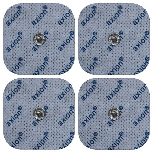 4 Elektroden-Pads 5x5cm - kompatibel mit TENS-Geräten & EMS-Trainern von Sanitas (wie SEM 40,41) & Beurer (wie EM 40,41) | Wiederverwendbar | Zertifiziertes Medizinprodukt von axion