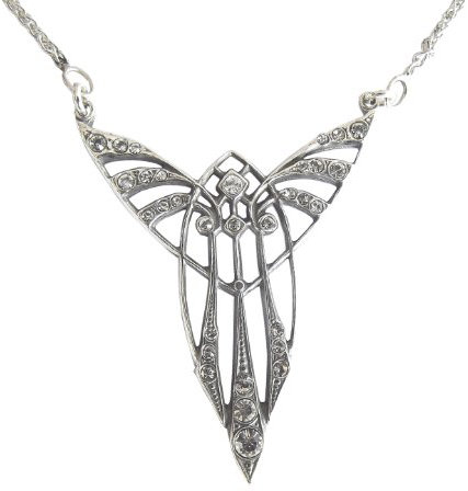 Halskette 925 Silber facettierte Schmuckkristalle Art Deco Zwanziger Jahre