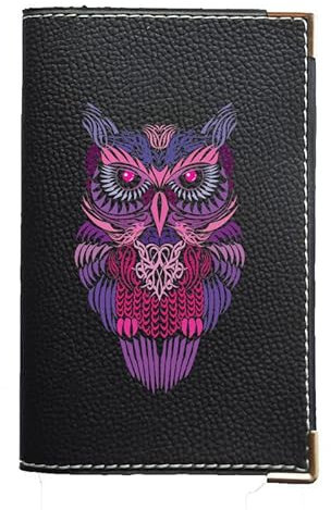 Syl'la Hibou Porte Carte Grise et Papier Voiture en Simili pour Femme ou Homme Noir