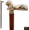 Löwe Holz Gehstock Krückstock Spazierstock - 94.4 cm Elegant Handgefertigt Wanderstöcke Mit Golden Metallgriff für Männer und Frauen - Mode / Statement Zubehör