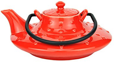 MamboCat Japanische Teekanne Keramik Honshu mit Metallhenkel 0,7l rot - Jameson & Tailor 3550